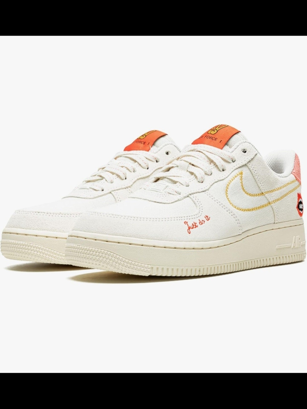 Nike Air Force 1 Low - Cream with Orange & Gold Accents